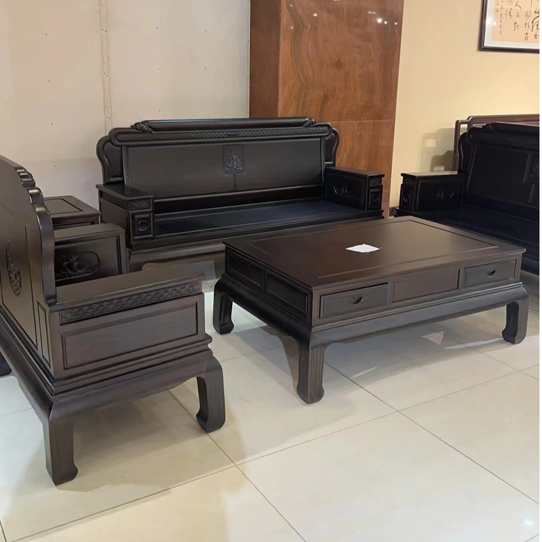 （一帆风顺）经典客厅沙发组合别墅自建房红木实木沙发明清古典款