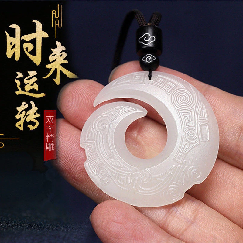 非金属项链 玉色转运平安扣古风项链挂件礼男女款配饰时尚饰品