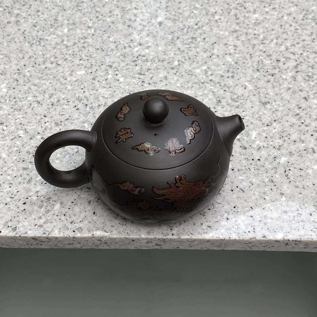 【闪购商品】原矿手工紫泥变色龙凤西施凤鸣壶