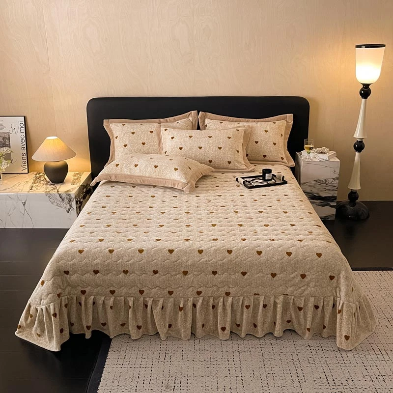 高克重牛奶绒床盖单品