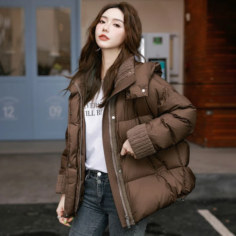 23新款羽绒服时尚白鸭绒羽绒服女2023冬季新款百搭显瘦韩版