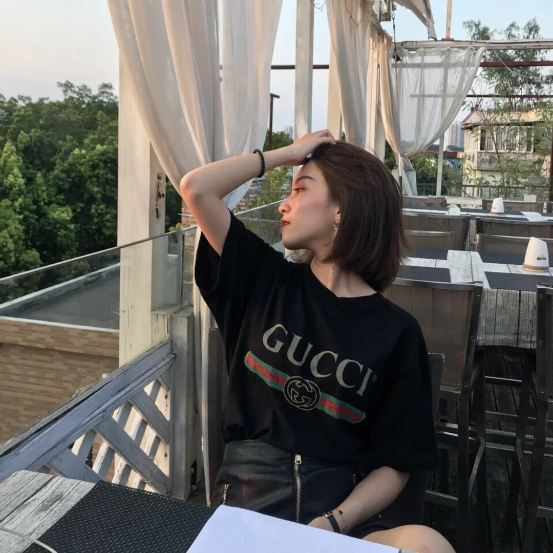 全新未使用 GUCCI/古驰 经典舒适 腰带logo印花圆领短袖T恤