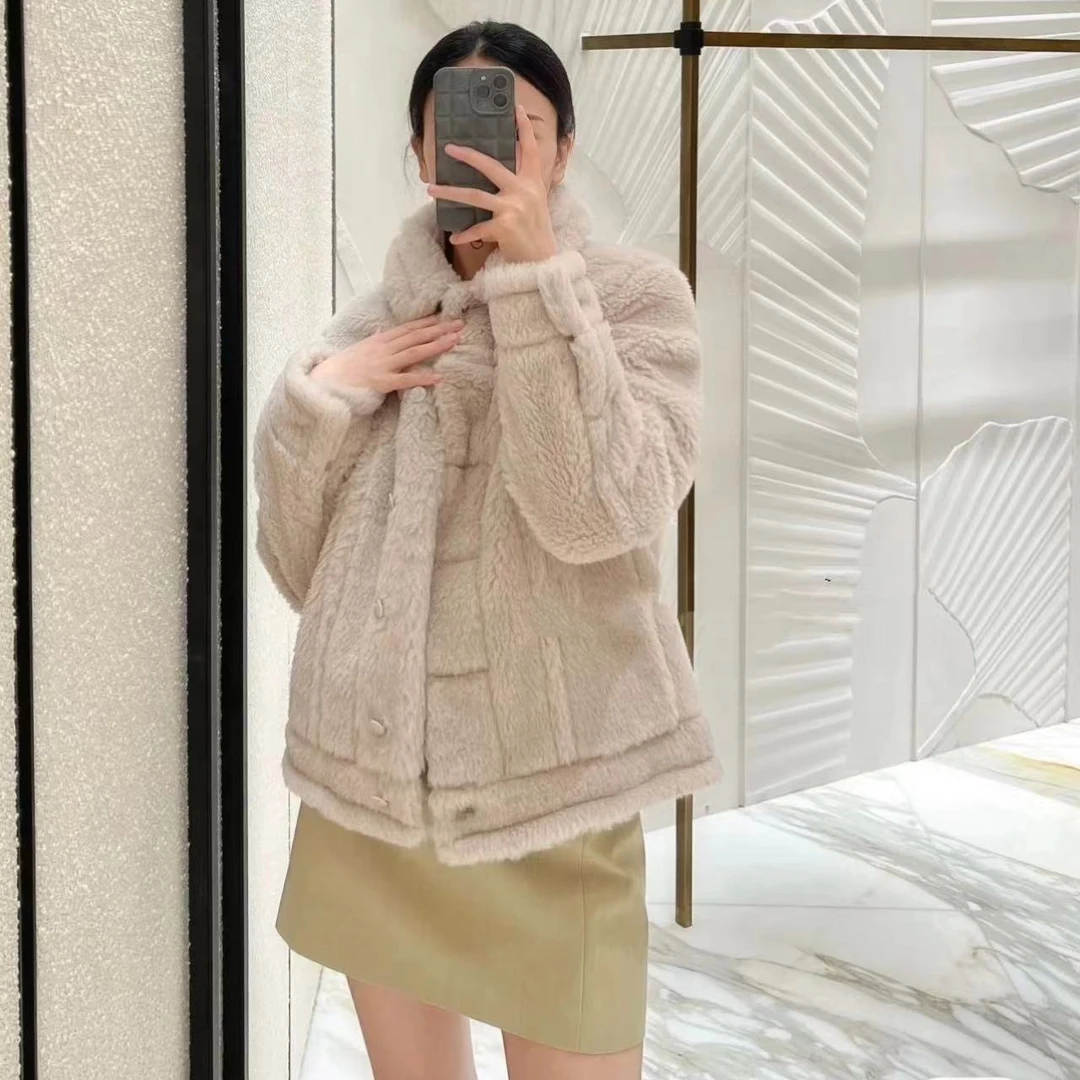 全新未使用 MaxMara MaxMara 23短泰迪翻领长袖夹克外套 女款