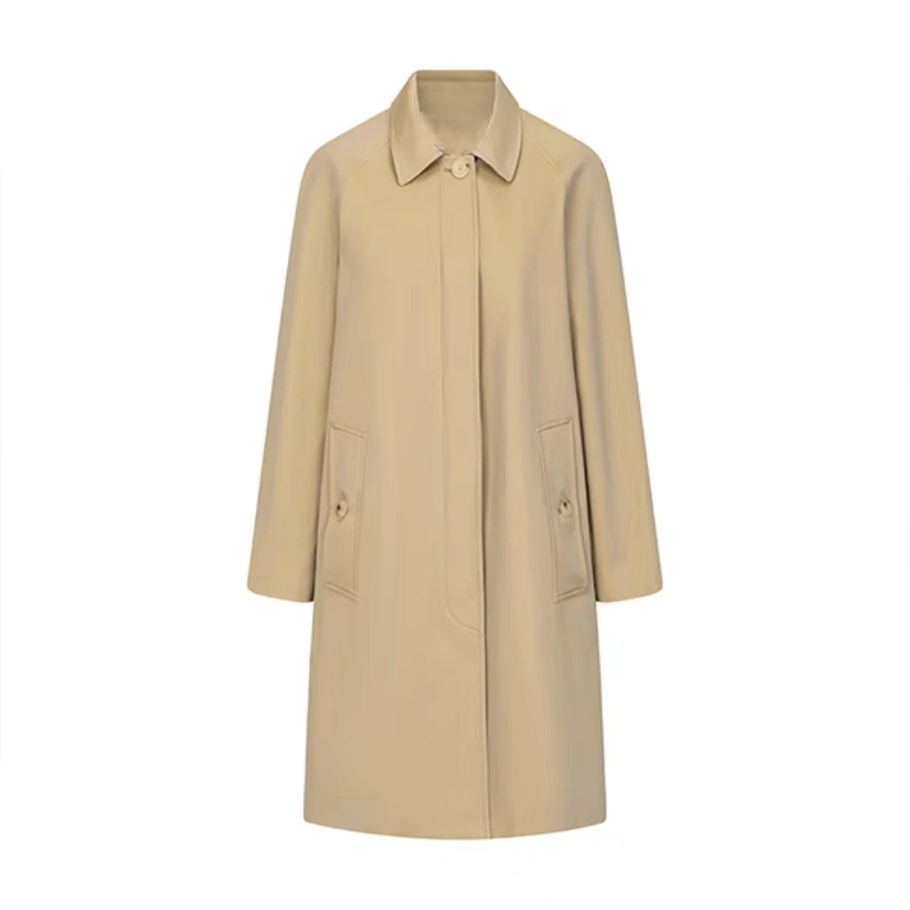 （230311）2024新款宽松休闲气质风衣外套女中长款简约设计师