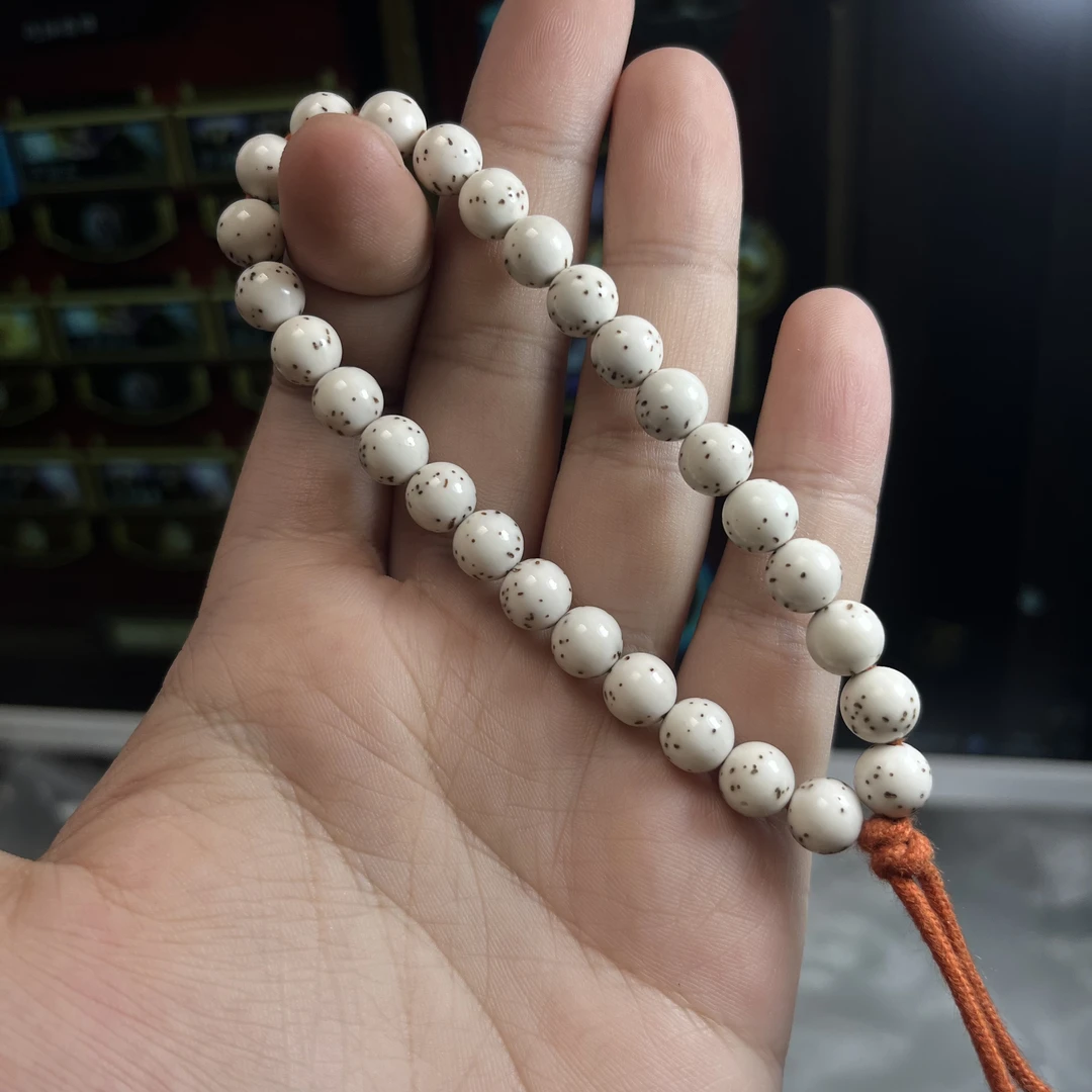 金标8瓷白圆珠月大留白小细星星月菩提手串FS8CB11180818