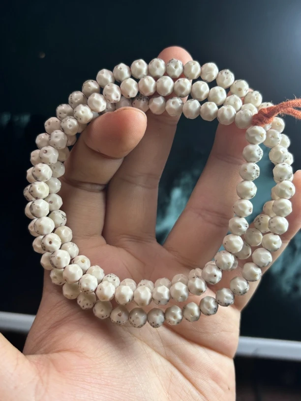 孤品6.7瓷白五分之四留白细星胖墩星月菩提手串GP6.7PD3080818