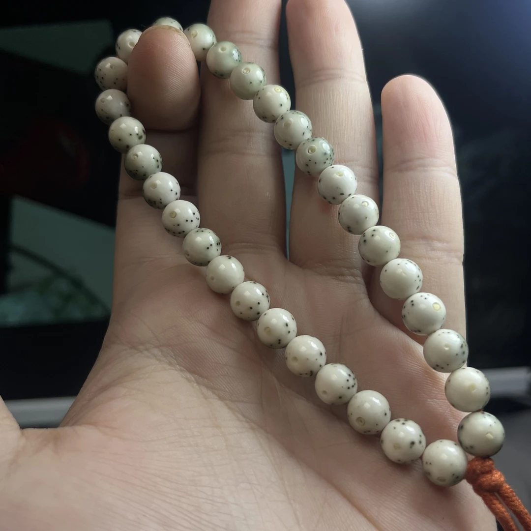 金标8圆汤圆玉化大留白星月菩提手串FS8YZ1130818