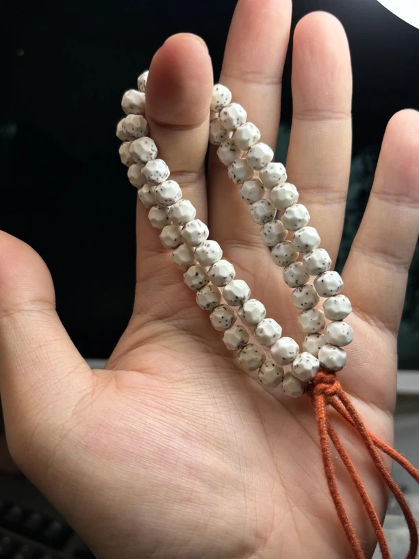 孤品双标金银标7.7原白数星星小胖墩星月菩提手串GP7.7SX2130818