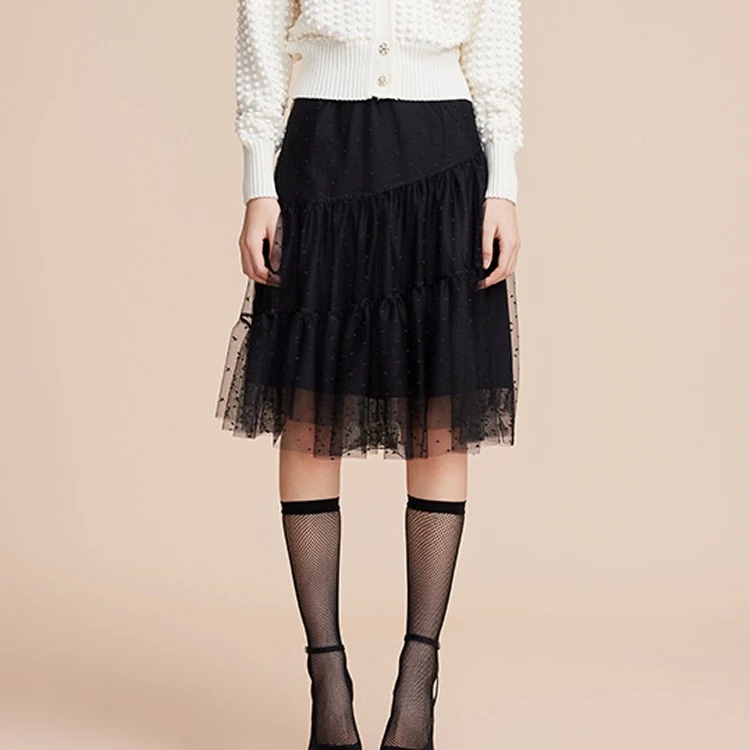 COCOON/可可尼黑色浪漫少女气质蕾丝纱裙时尚23307AF092042020