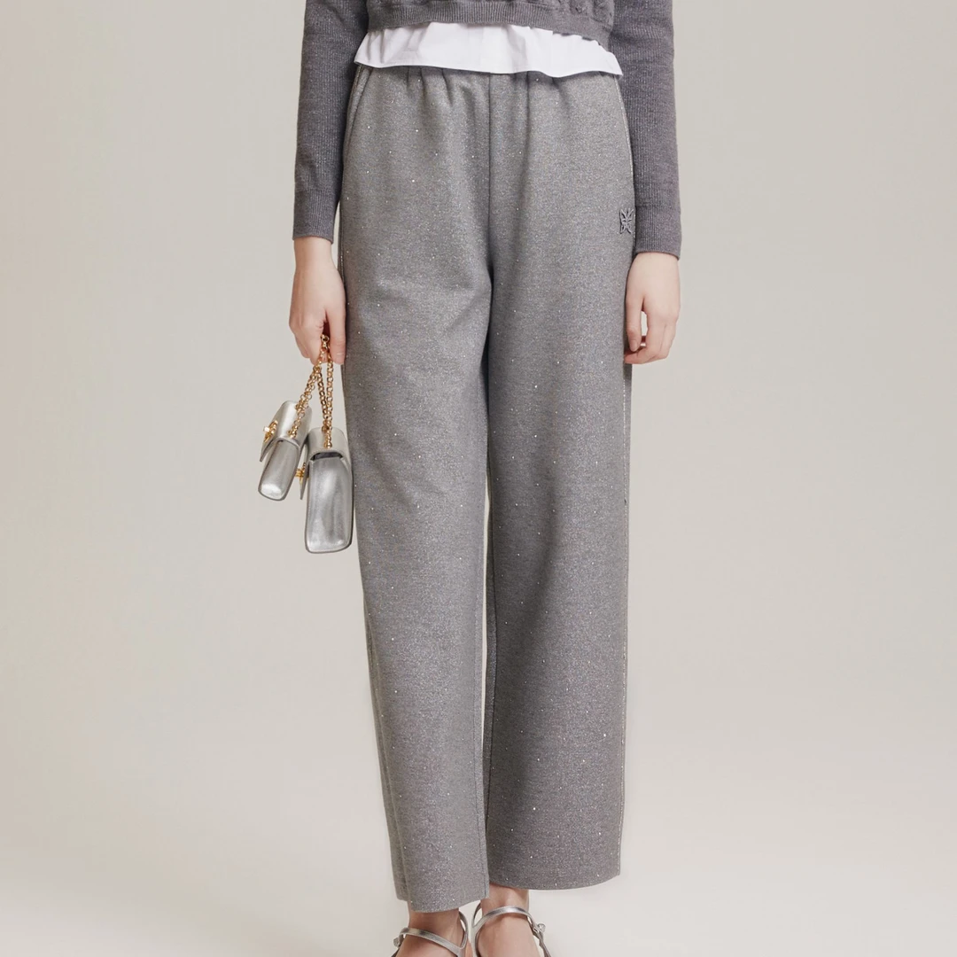 COCOON/可可尼中灰色高腰卫衣裤24308AC083358072