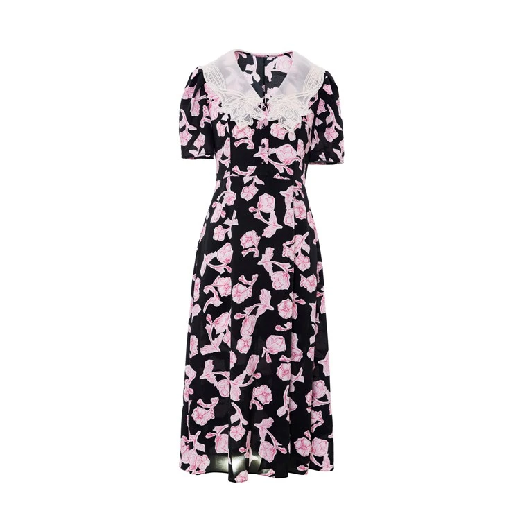 COCOON/可可尼气质印花显瘦连衣裙23205BC025376020