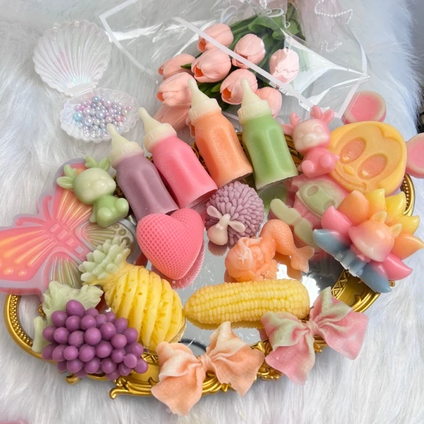 【实心款】小蜡瓶瑭纯实心手工DIY蜂蜡支持摆件 颜色随机