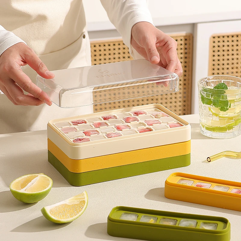 冻冰块神器制冰模具按压冰格婴儿辅食磨具食品级冰箱储存盒制冰器