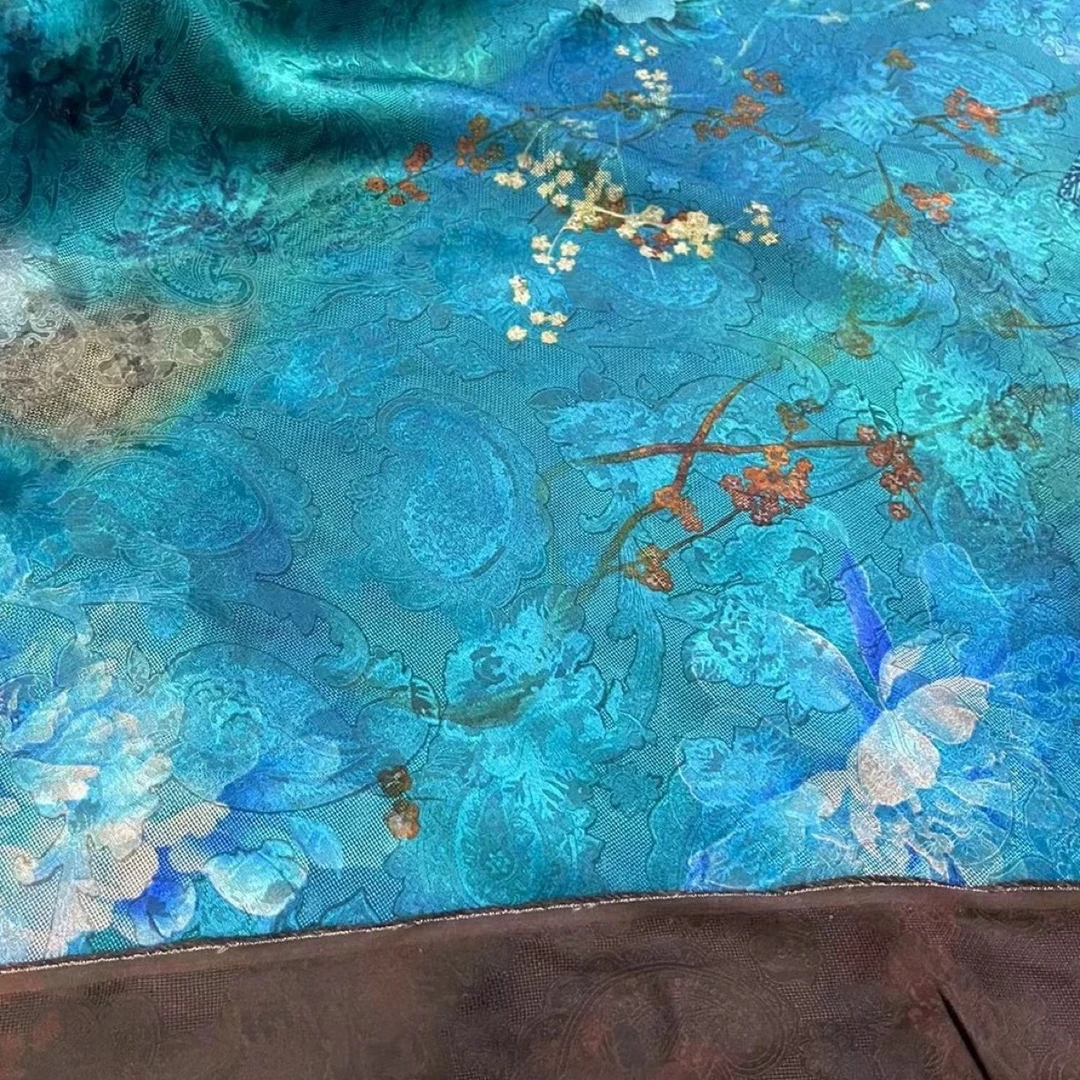 高品质100%桑蚕丝花罗香云纱面料全孔罗旗袍连衣裙套装等透气布料