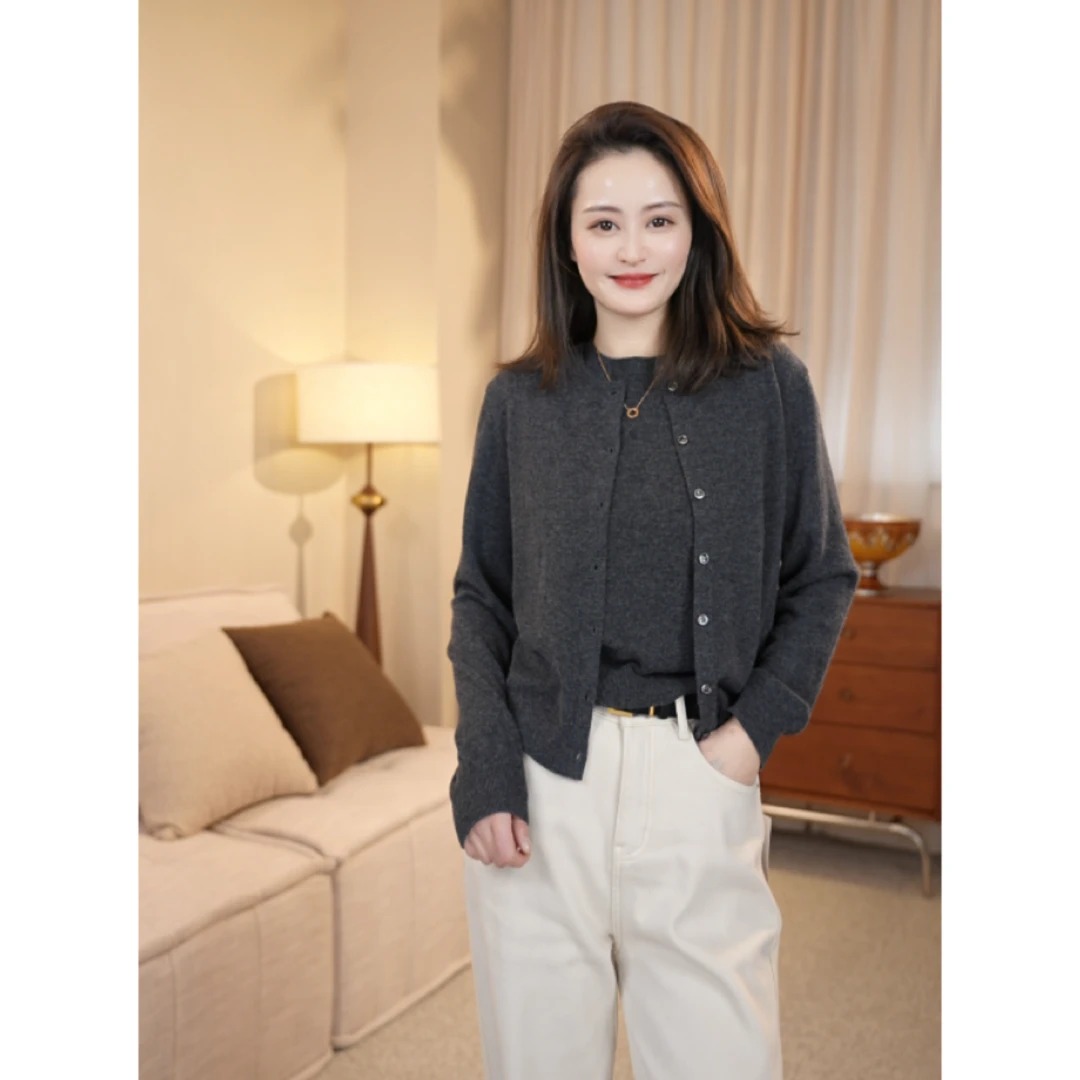 【精致女人】简约宽松百搭时尚纯色针织衫F008-YC054