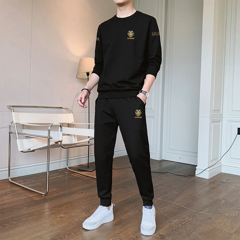 【2025新款套装】运动套装秋冬时尚帅气休闲卫衣搭配两件套潮牌男装