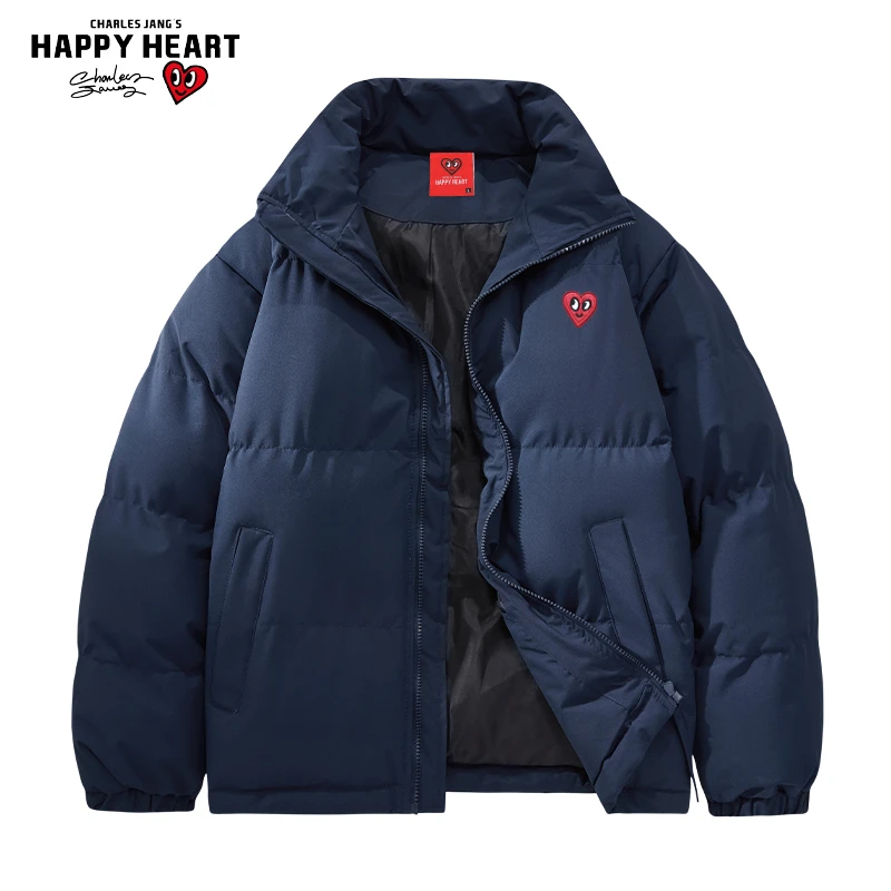 【明星同款】查尔斯桃心棉服男女同款极简风纯色立领冬季新款保暖