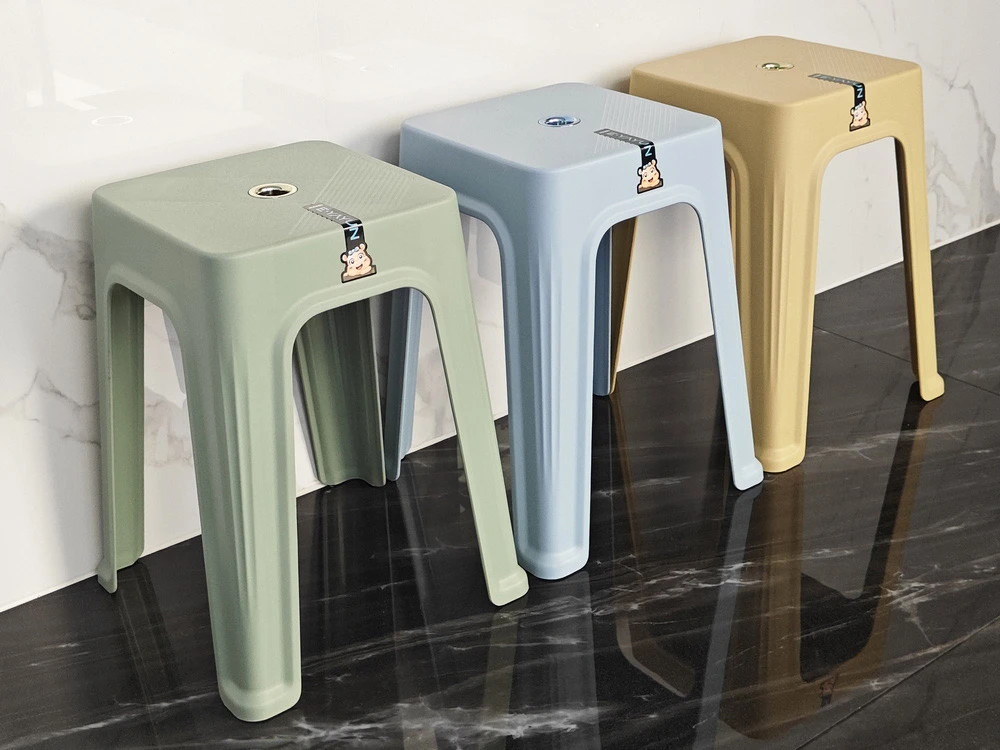 加厚塑料凳子成人防滑凳耐用家用熟胶方凳高凳客厅简约餐桌凳椅子