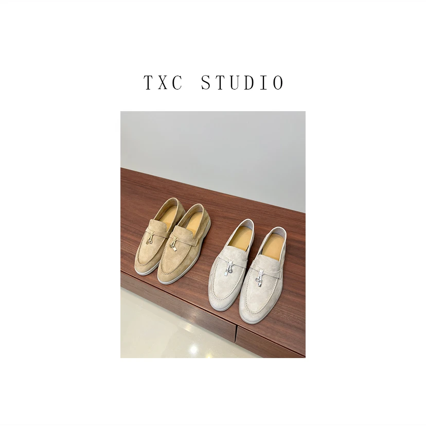 唐小彩~高品质广州制造真皮百搭低跟舒适休闲乐福鞋单鞋