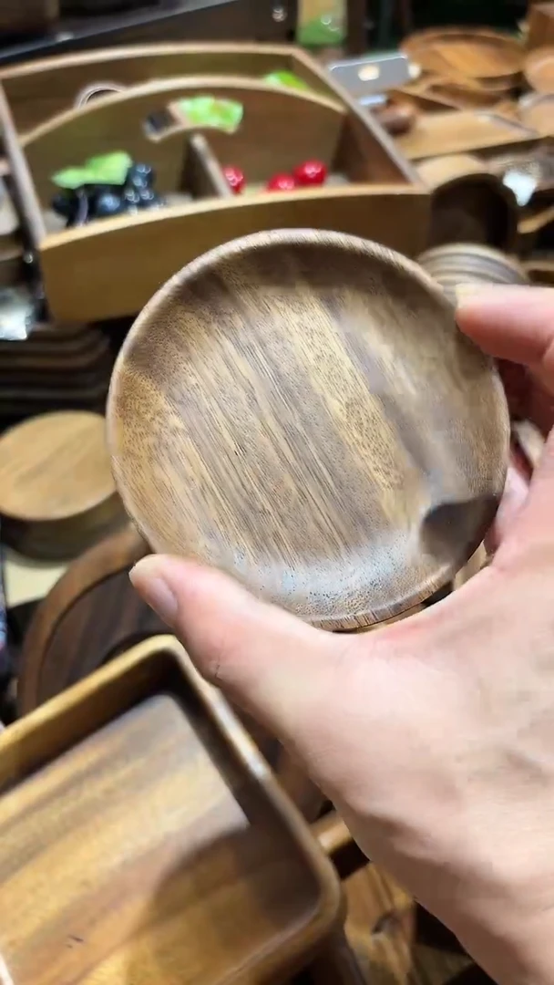 【闪购商品】胡桃木小圆碟 小圆碟