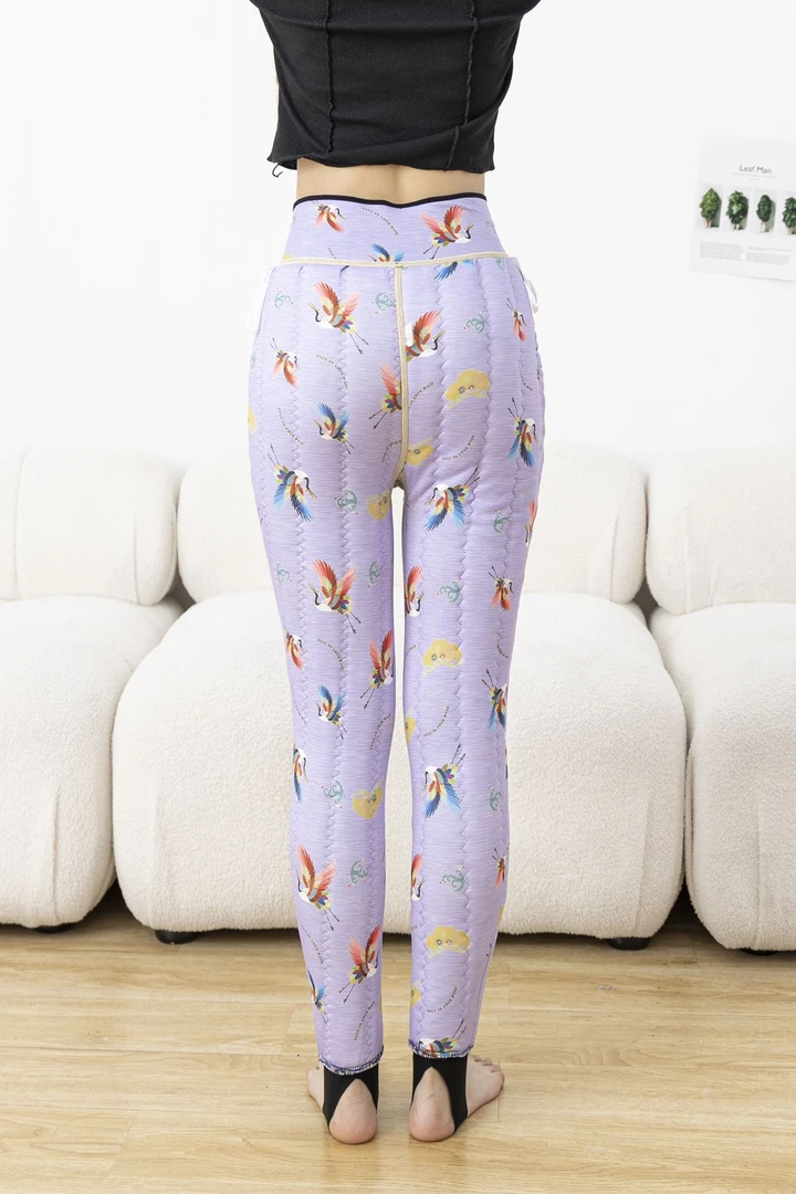 女士大码高腰秋冬保暖裤修身女款保暖裤印花外穿内穿打底冬季底裤