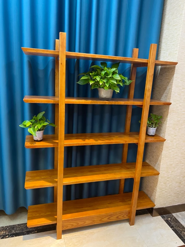 休闲博古架全实木橡胶木