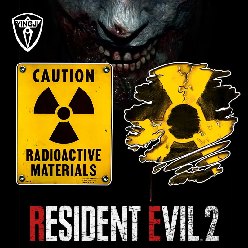 核辐射污染警示贴标生化危机汽车反光贴摩托电动车身装饰贴纸防水