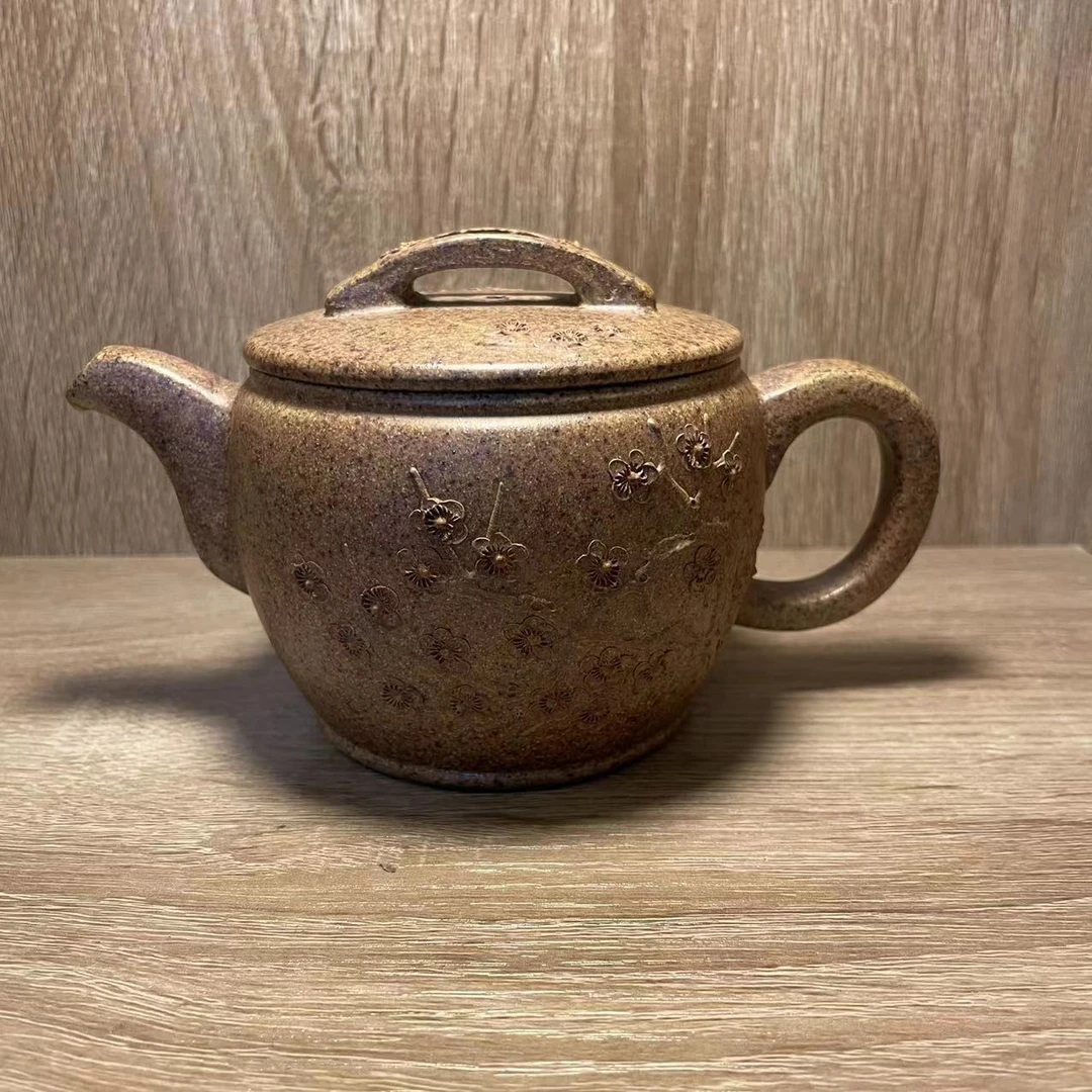 【柴烧变色梅花汉瓦】汪庆龙-原矿柴烧手工紫砂壶