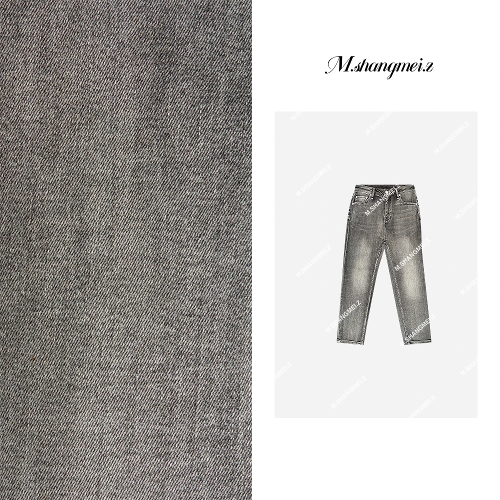 M.SHANGMEI.Z/沐熙美大哥【灰调神牛】百搭水洗做旧牛仔裤X090810