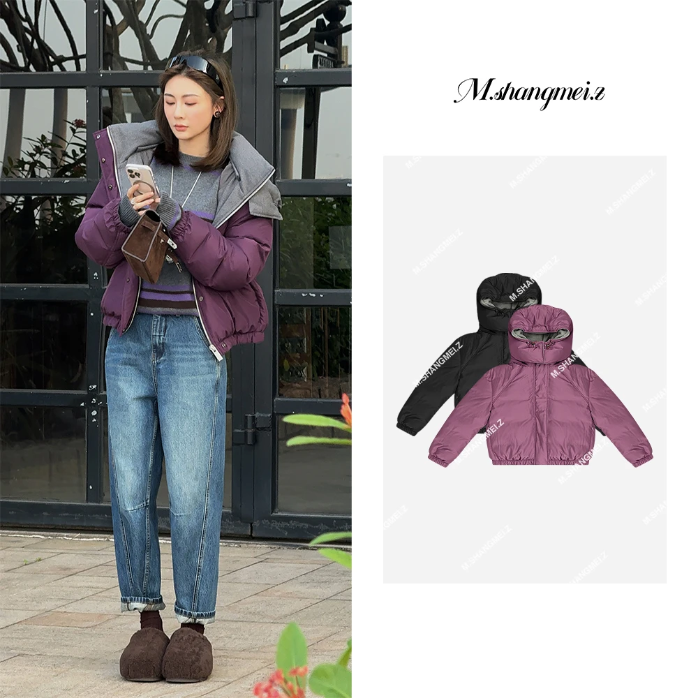 M.SHANGMEI.Z/沐熙【芬家双面穿】美大哥时尚户外短款羽绒服X111056