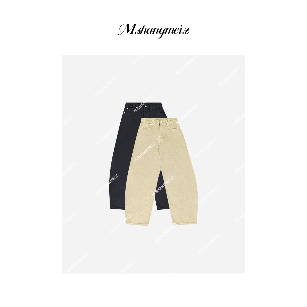 M.SHANGMEI.Z/沐熙【镰刀香蕉裤】美大哥时尚百搭设计师牛仔X080789