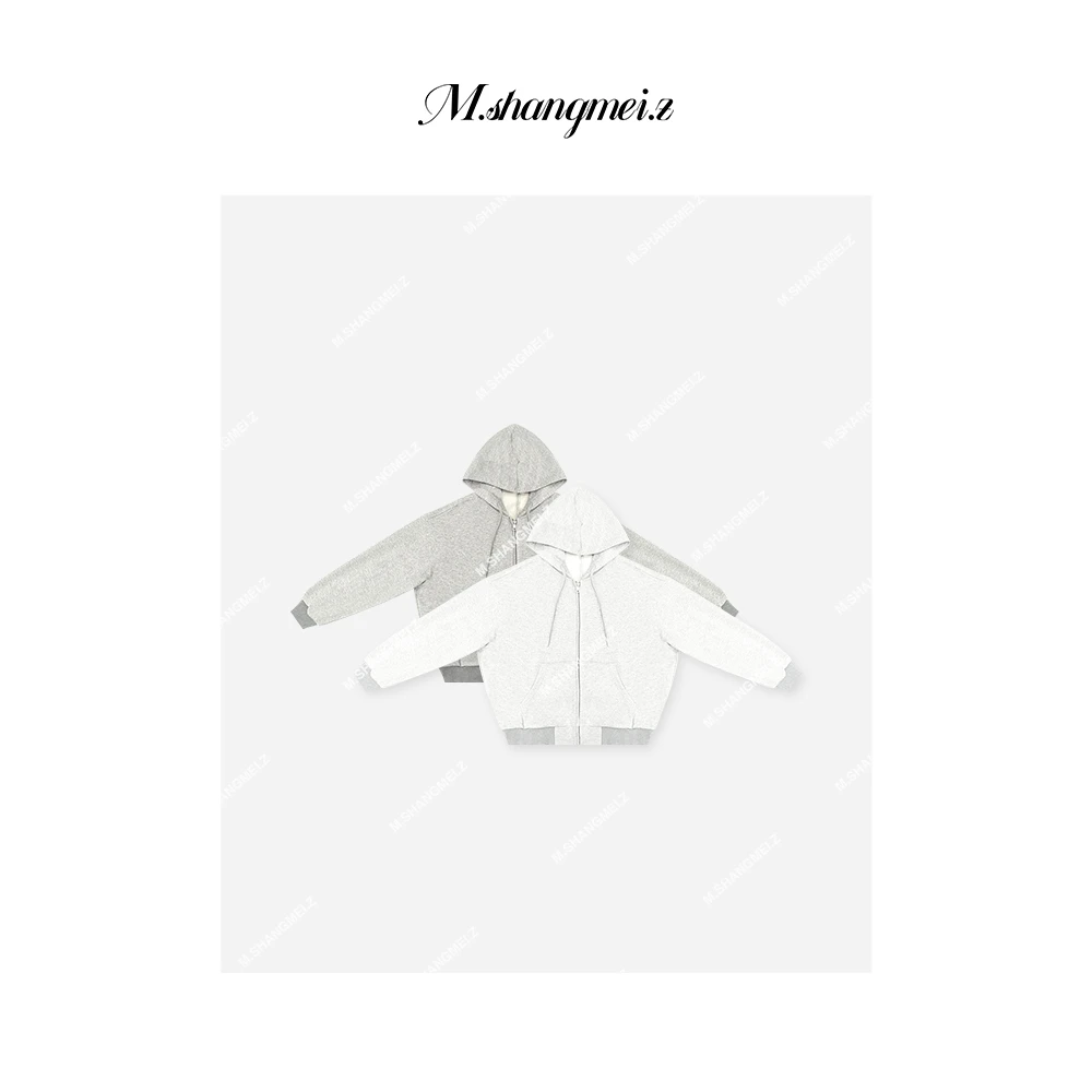 M.SHANGMEI.Z/沐熙美大哥轻奢时尚休闲百搭带帽拉链卫衣X080709