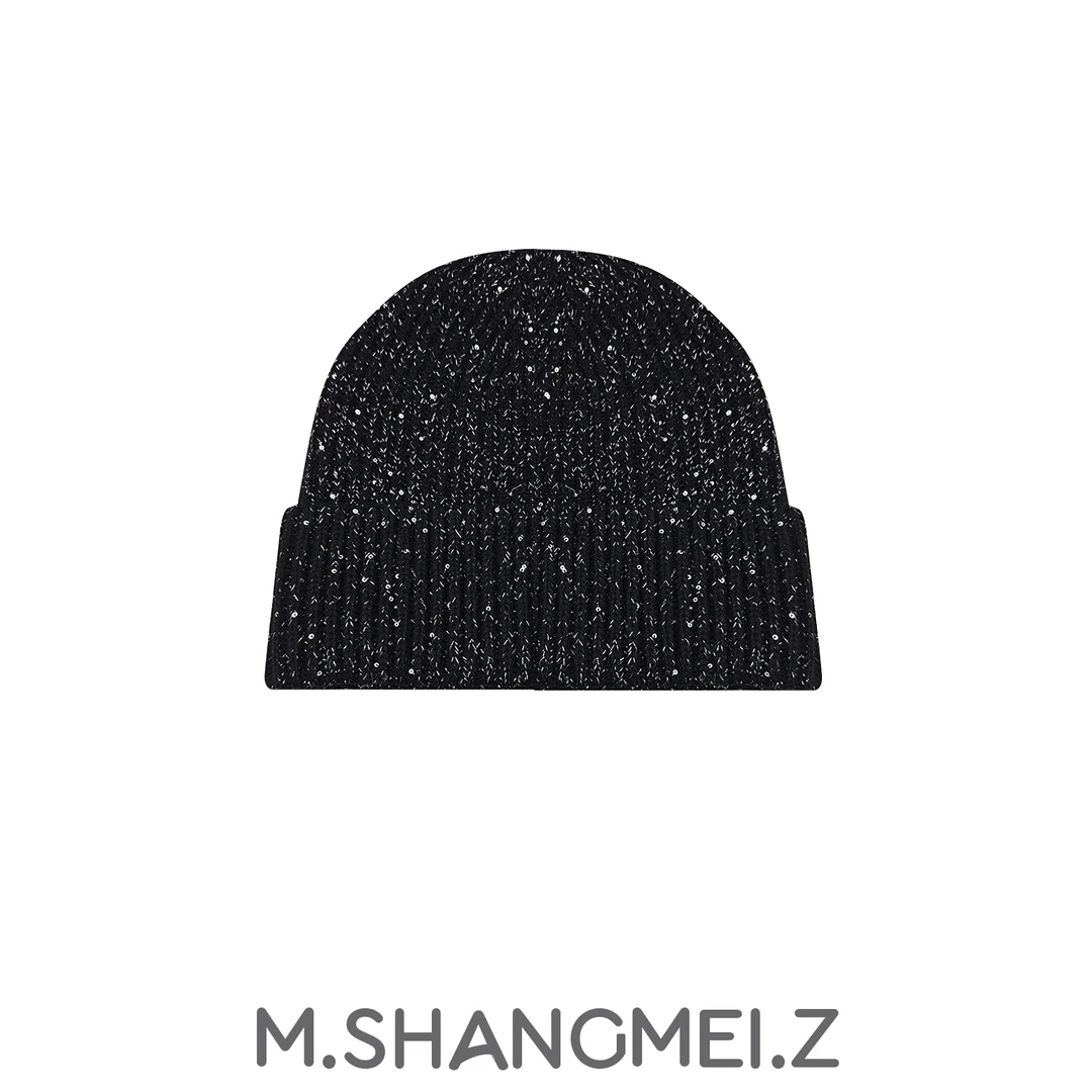 M.SHANGMEI.Z/沐熙【满天星】美大哥时尚休闲黑色羊毛冷帽子F02014