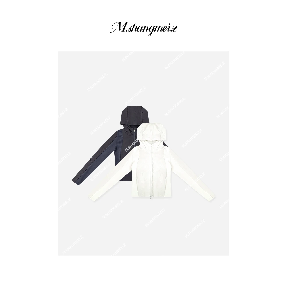 M.SHANGMEI.Z/沐熙【Lu家重工棉服】美大哥显瘦拼接带帽棉服X111075