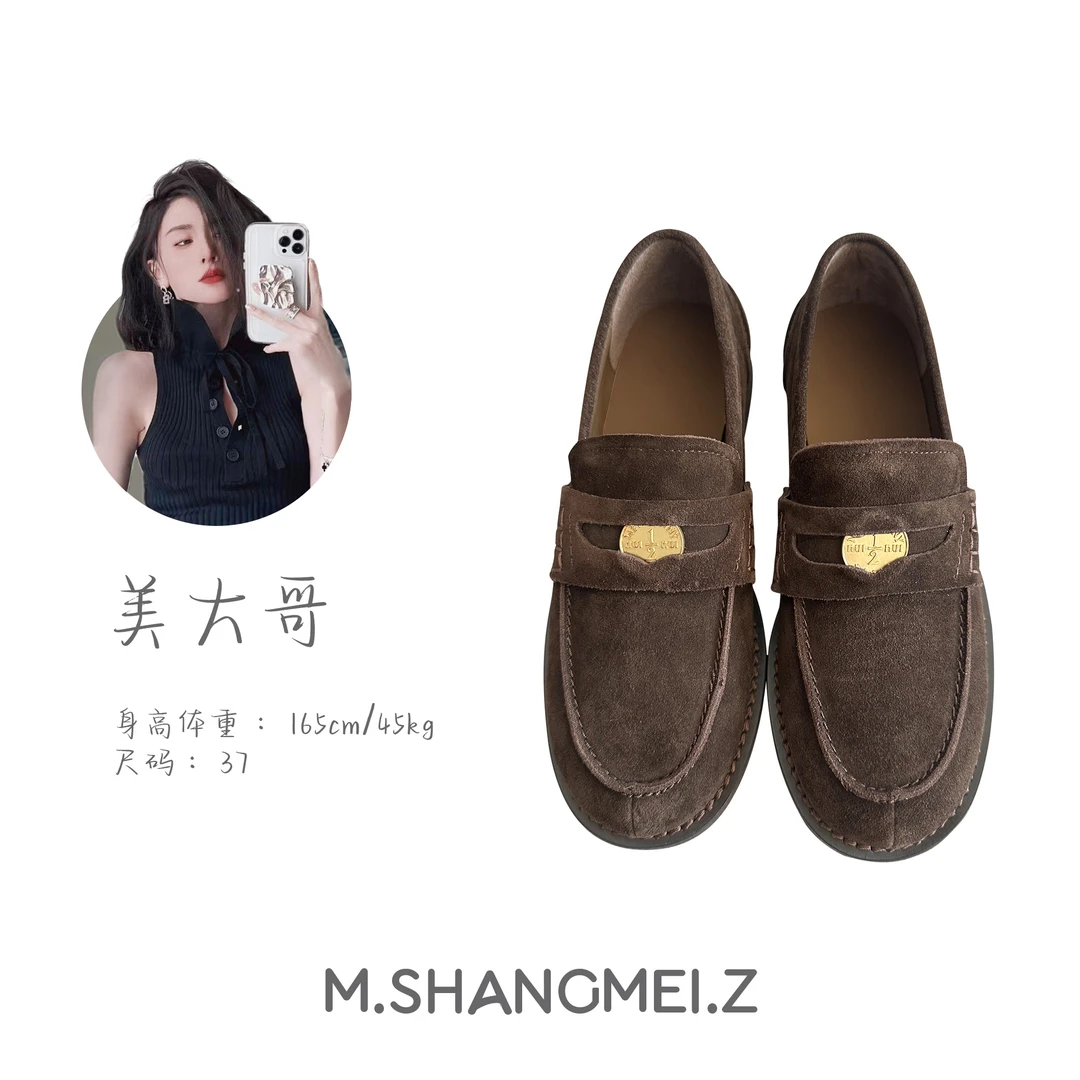 M.SHANGMEI.Z/沐熙美大哥百搭经典真皮软底圆头女士休闲鞋F157