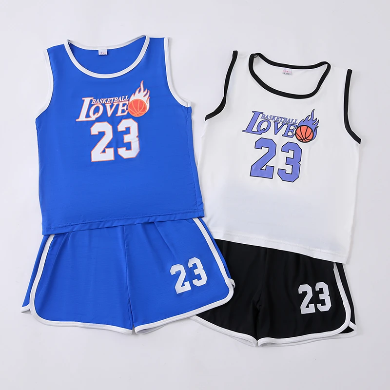 男童冰丝背心短裤套装2023新款夏小中大童灌篮高手篮球服男孩速干