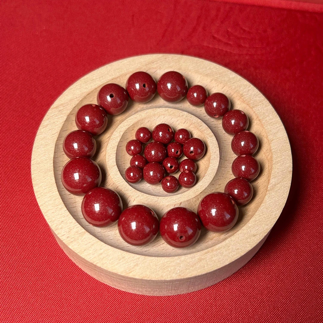 含辰砂工艺品高含量紫金砂珠子朱砂散珠单珠