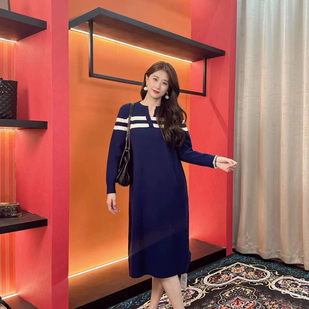 3223【Hubloo定制】时尚气质高定秋冬长袖连衣裙