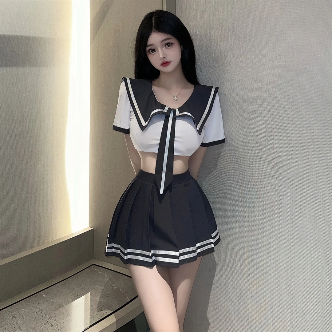 新款纯欲学院风高腰显瘦性感JK辣妹百褶裙日系条纹修身气质时尚款