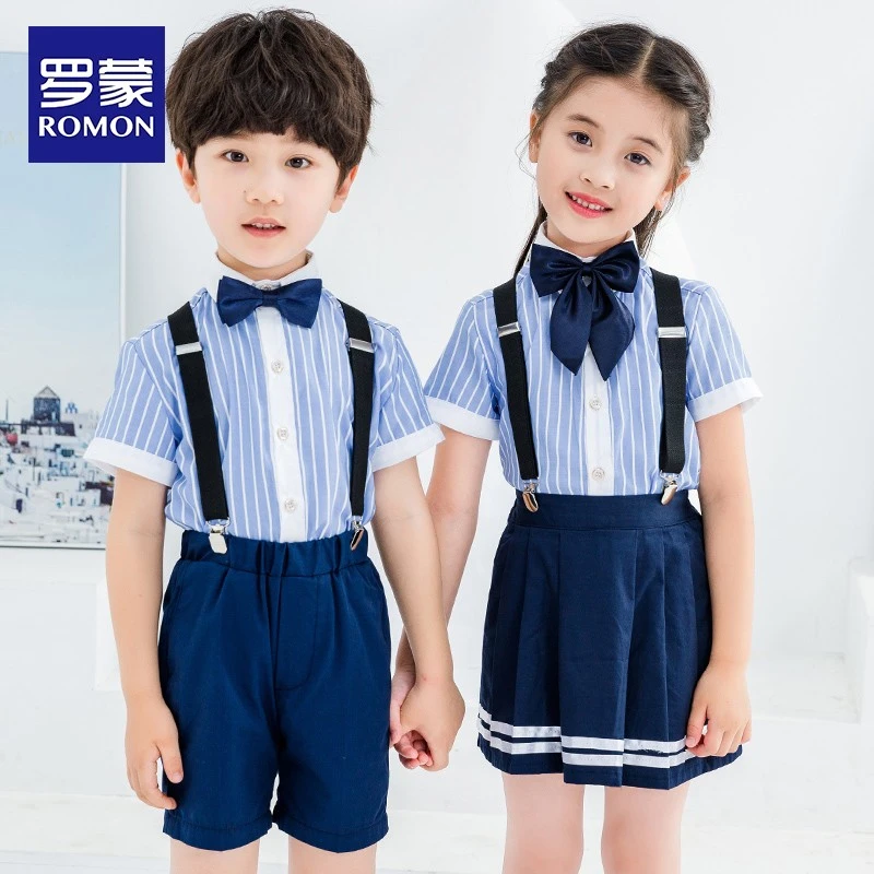 Romon/罗蒙儿童西装套装男孩中小学男女童校服六一学生合唱演出服