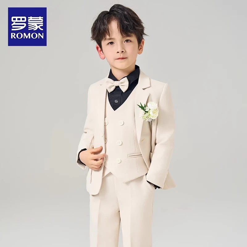 Romon/罗蒙儿童西装套装男童花童礼服春秋男孩钢琴演出服走秀西服