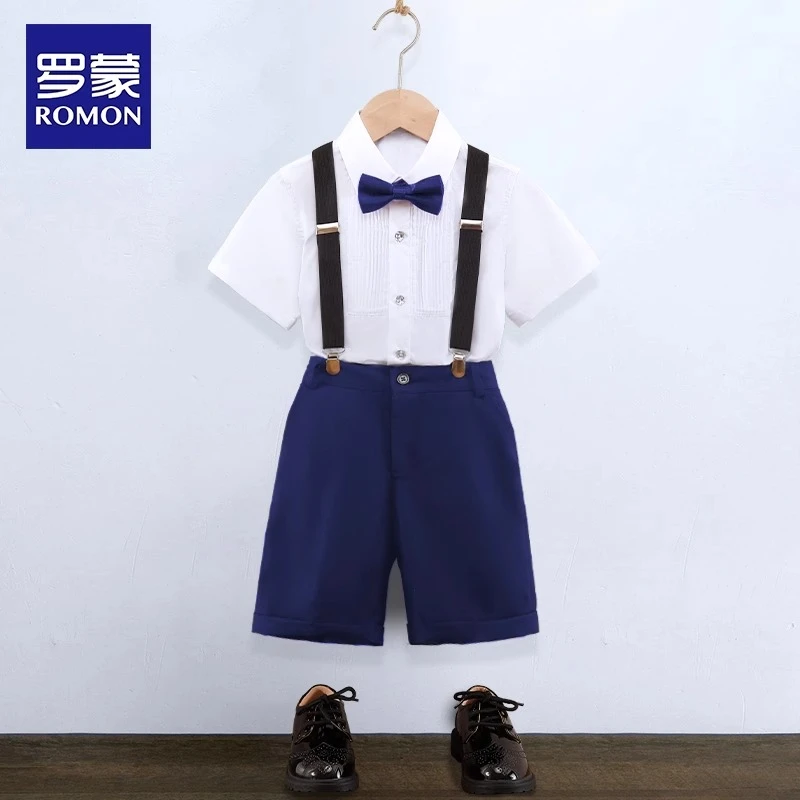 Romon/罗蒙儿童礼服男童花童西服套装男孩演出服主持西装表演服夏