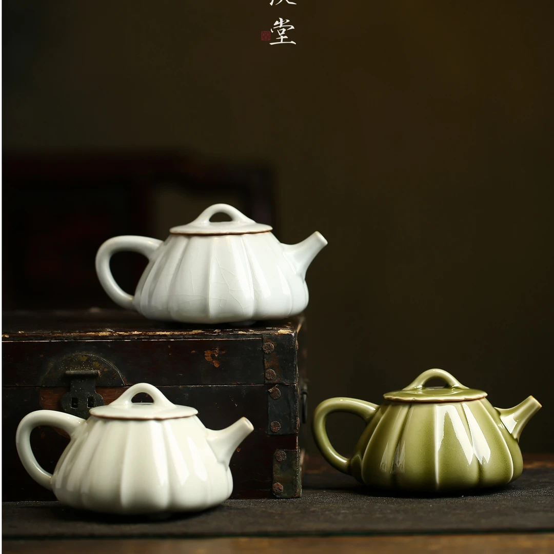 北溪堂筋纹石瓢壶泡茶壶手工陶瓷功夫茶具壶礼盒装送礼复古简约