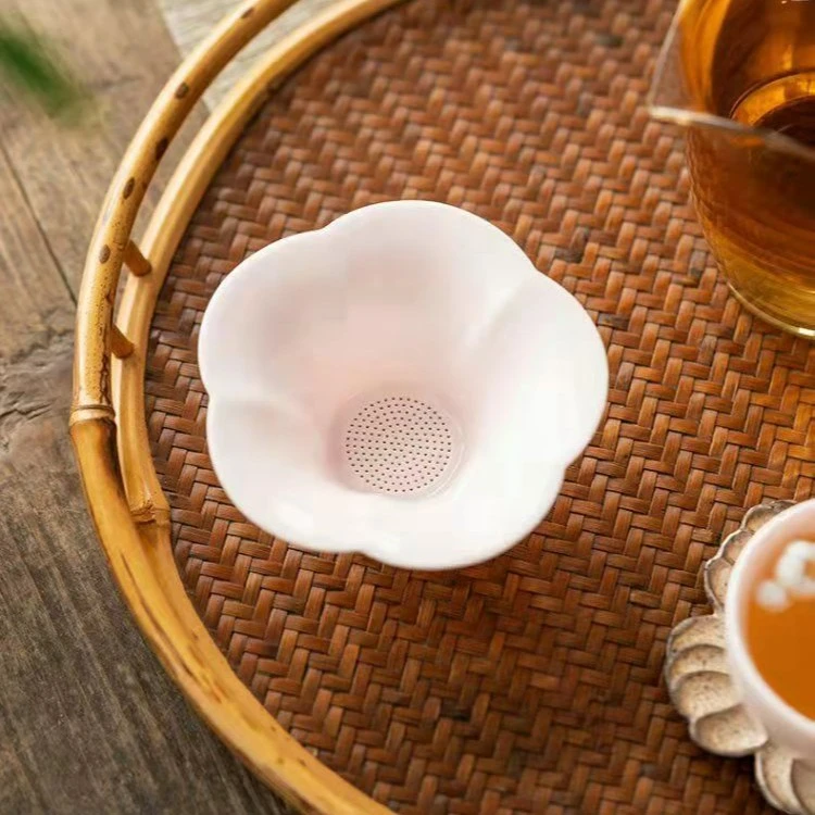 樱花粉手工花瓣茶滤泡茶配件神器过滤网功夫茶具茶叶滤茶器茶虑