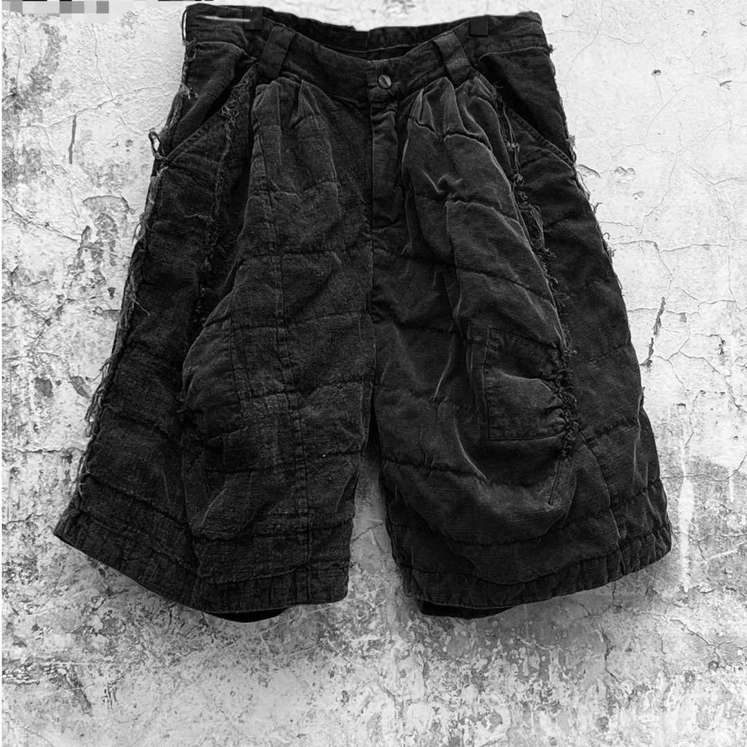 西子分0329 樆木布衣老土布双层复合 靛黑蓝染【六分短裤】