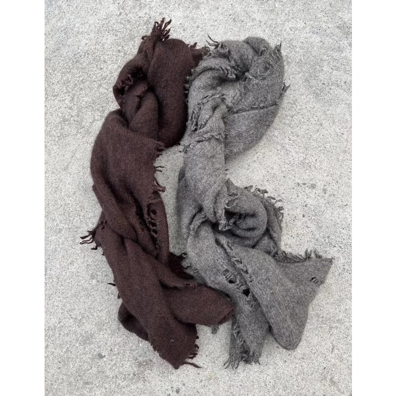 西子分享0365樆木布衣 羊毛 沙漠石粉染 【拾荒围巾】