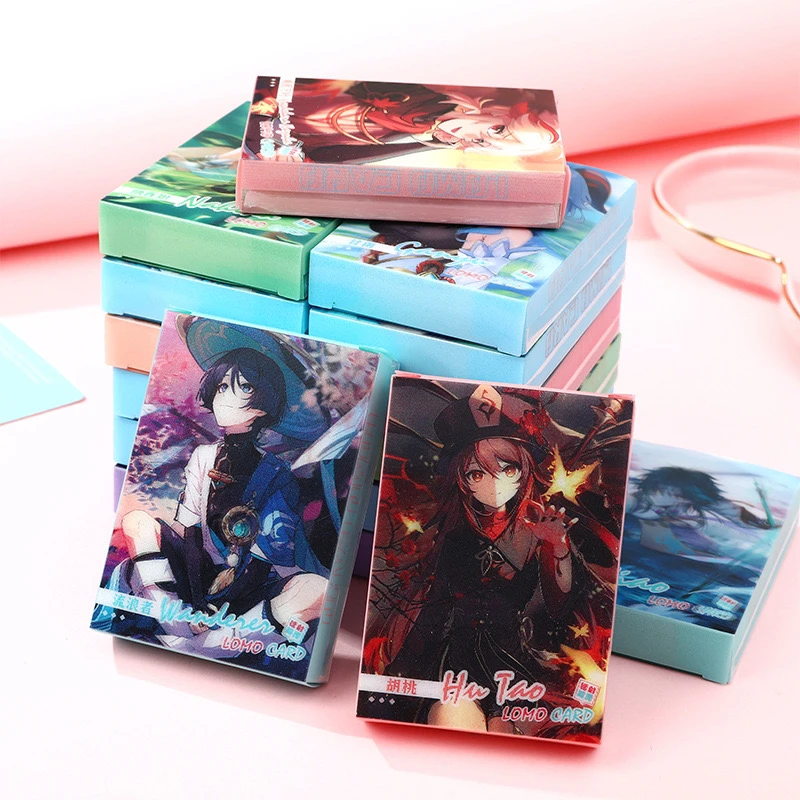 16张镭射LOMO卡3D散兵魈枫原万叶纳西妲雷电将军妮露胡桃UV卡