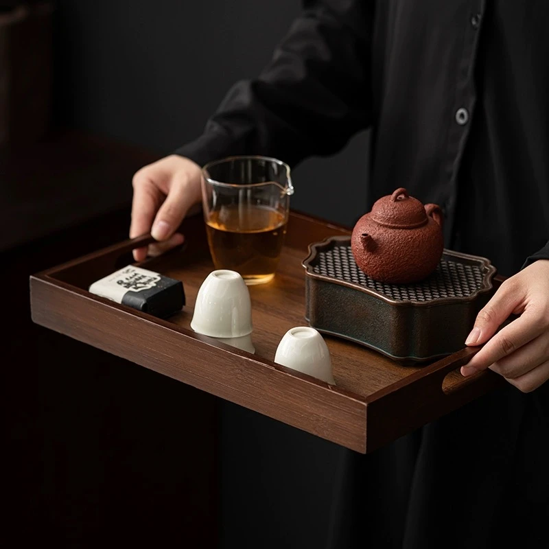 平耳提手南美胡桃木中式茶杯盘家用30-20-4cm(HTTP-10