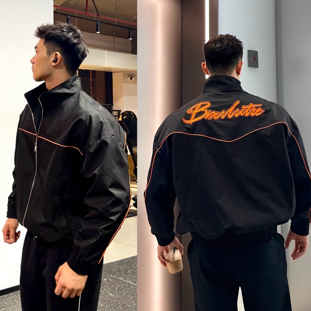 廓形夹克立领外套秋冬夹棉宽松情侣运动休闲男款冲锋衣运动服