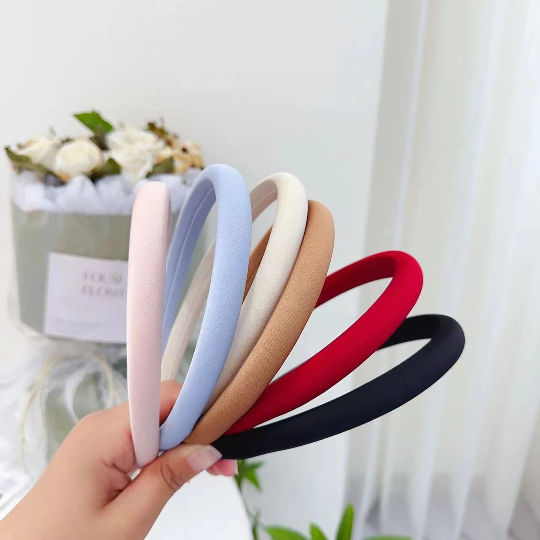 FUXI2024爆款洋气缎面发箍高颅顶头箍不勒头简约百搭法式洗脸发箍